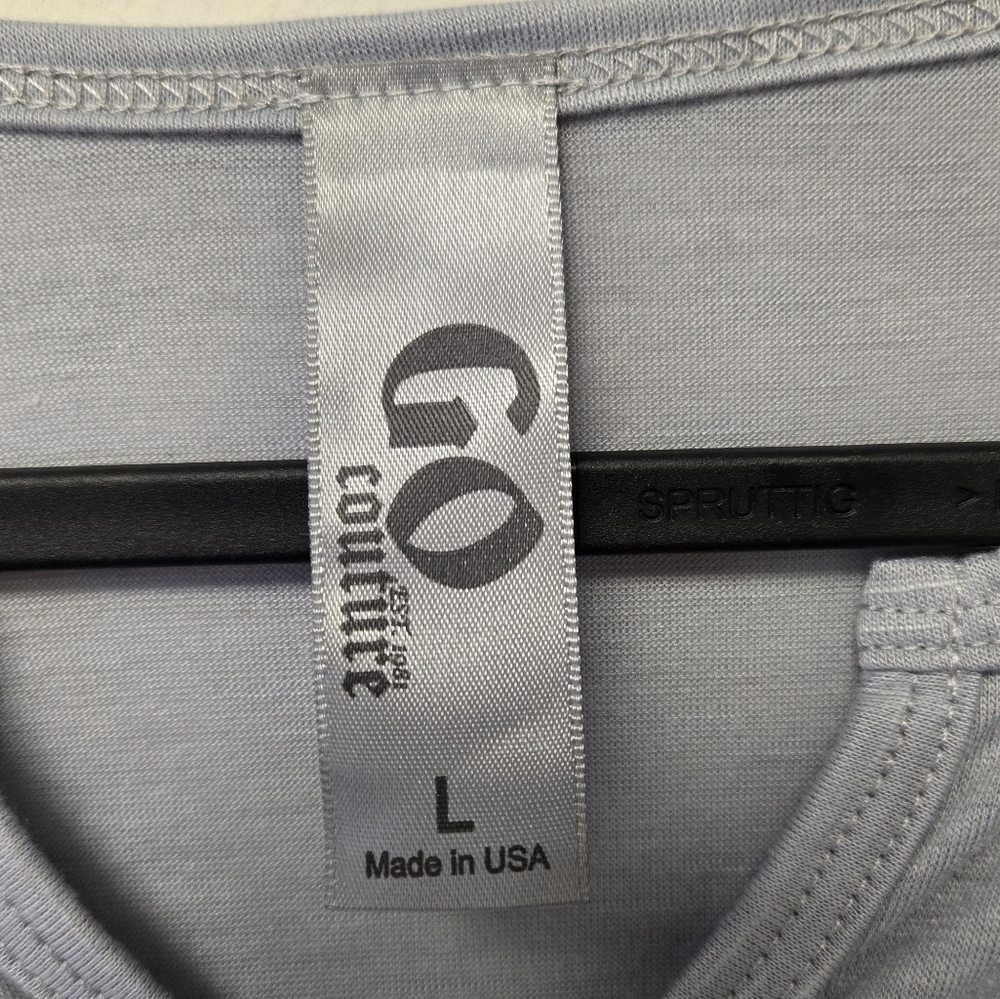 Go Couture V-neck T-shirt Gray L - Picture 3 of 5